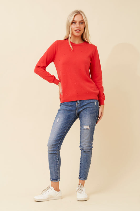 Tilli Dot Pattern Jumper KP522515 Red