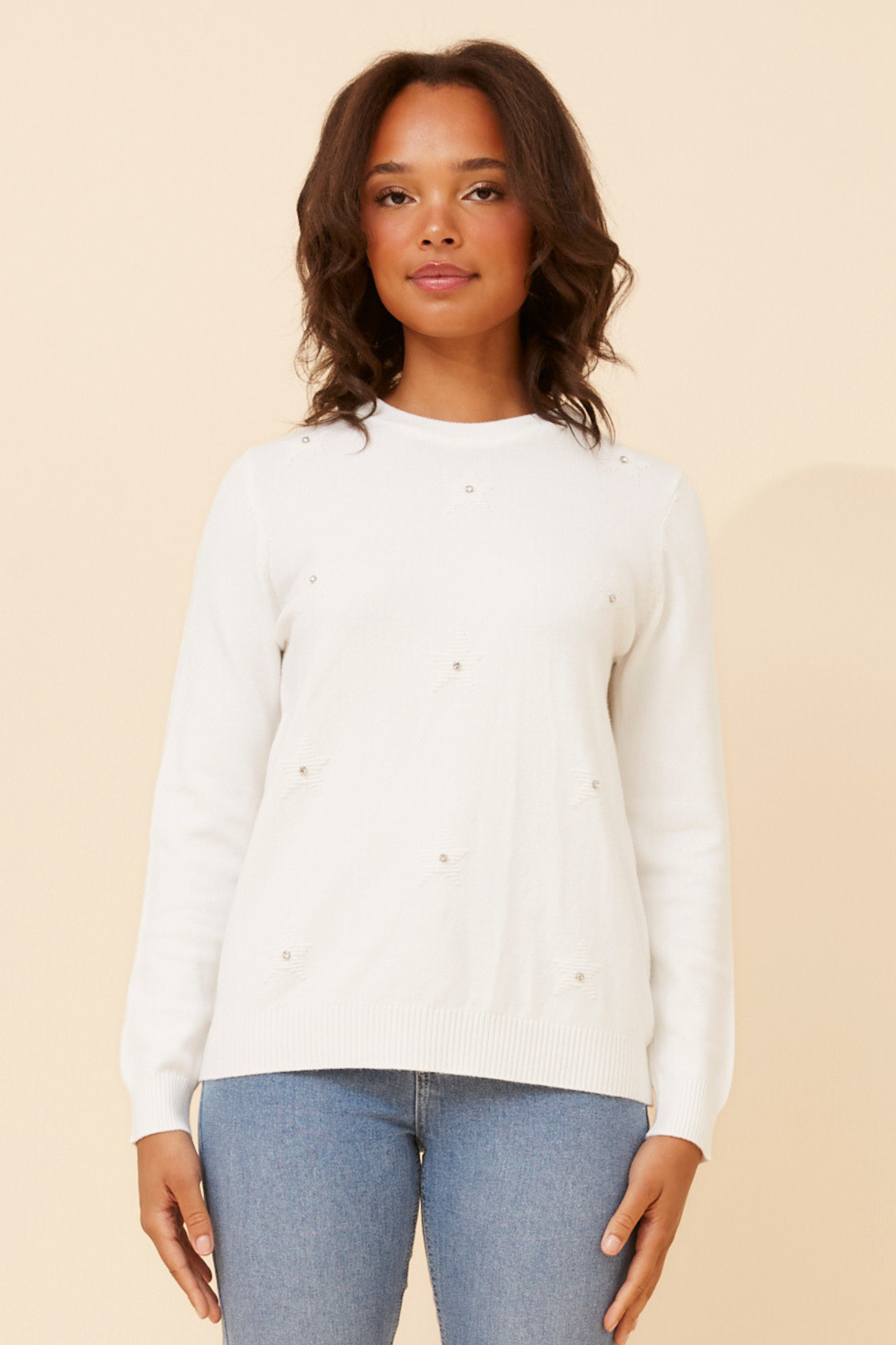 Berita Pearl Detail Knit KP525906 White