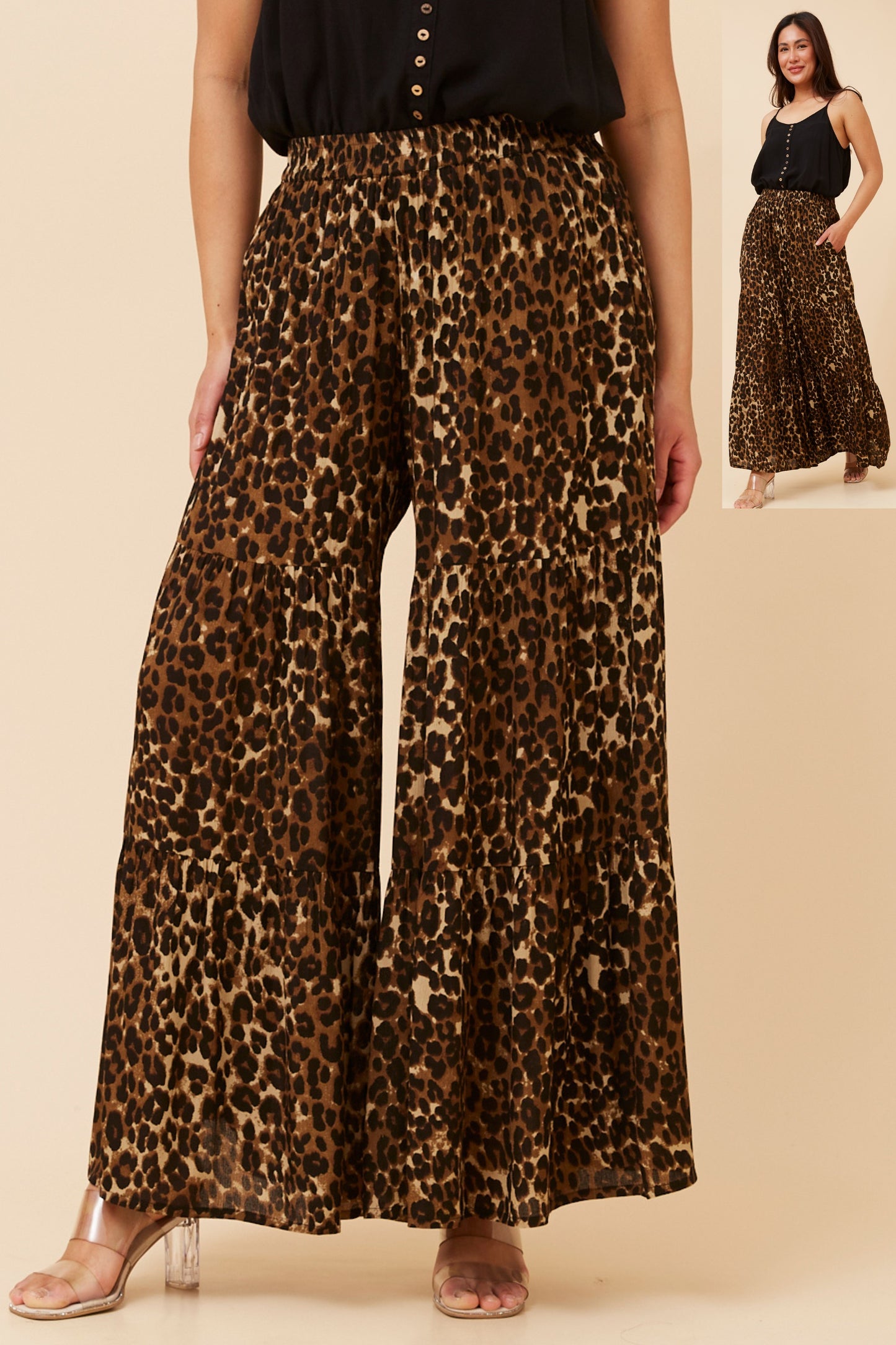 Monroe Palazzo Pants P523995 Multi Black