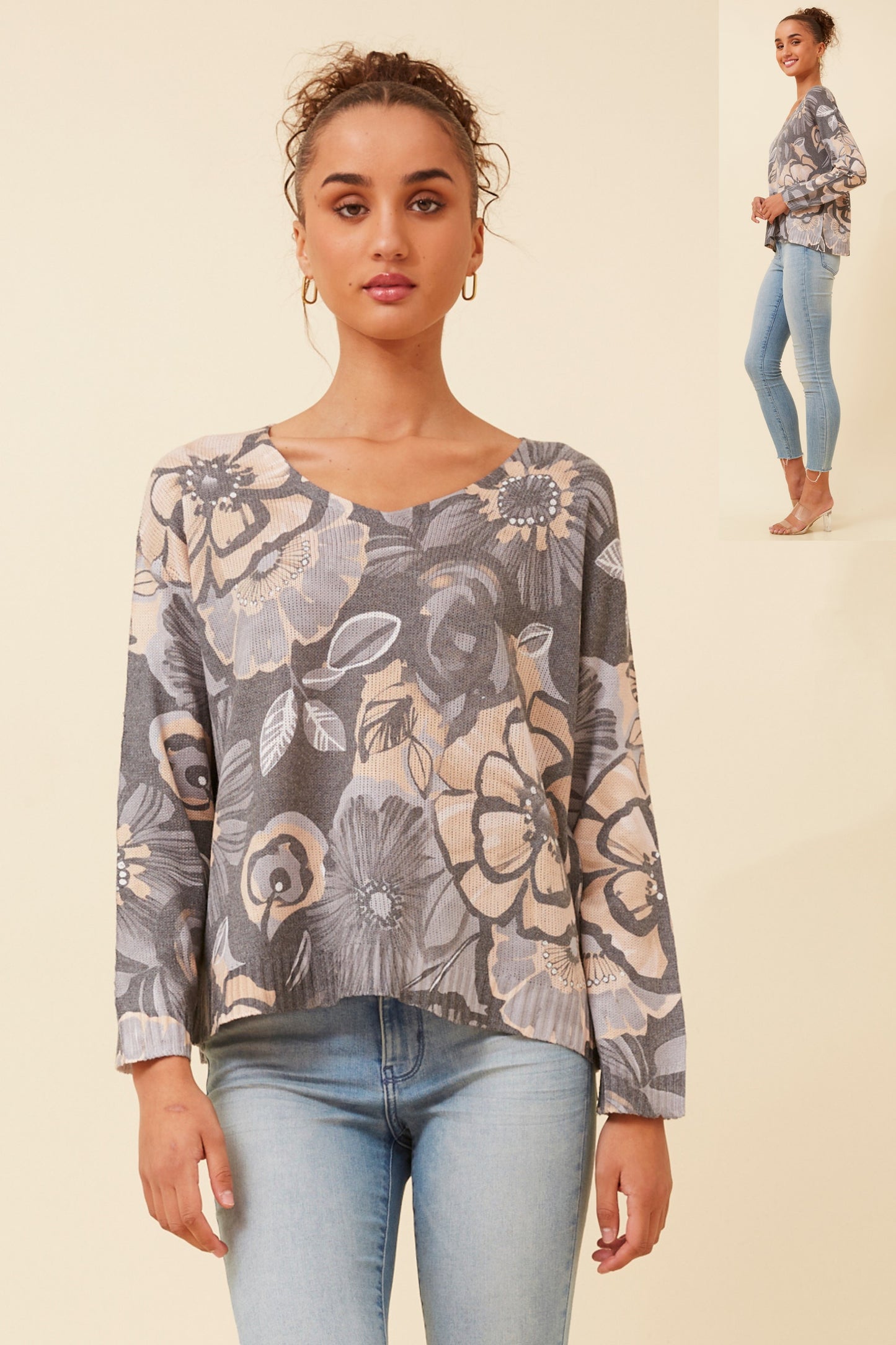 Ember Floral Print Italian Jumper KP524150