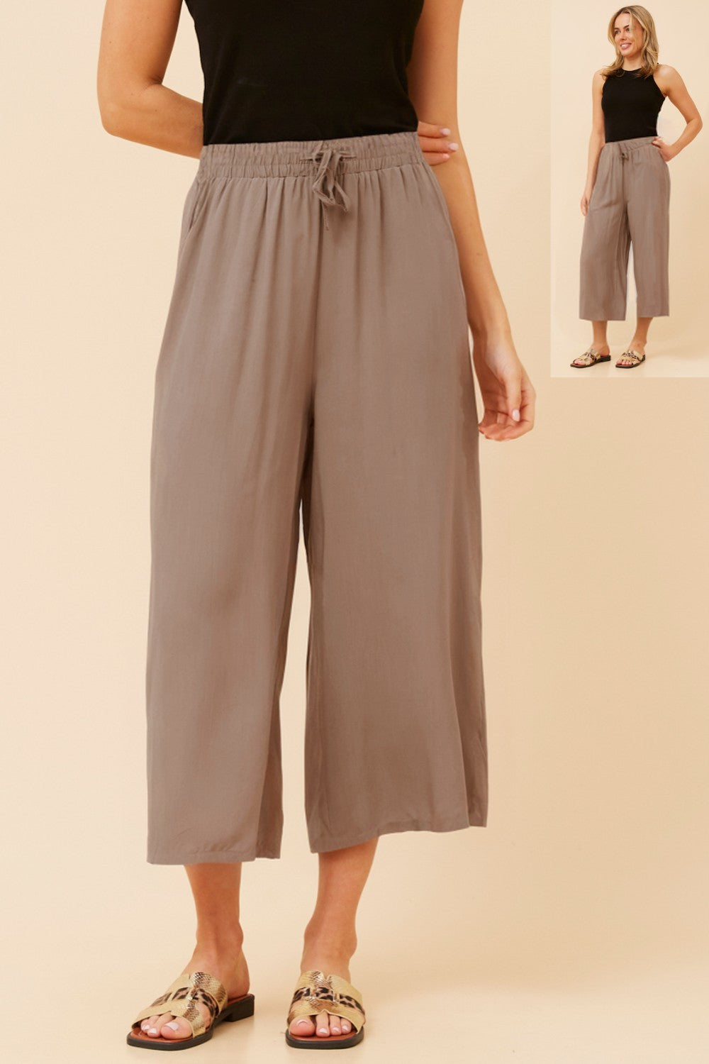 Zen Culotte Pants P522845 Mocha
