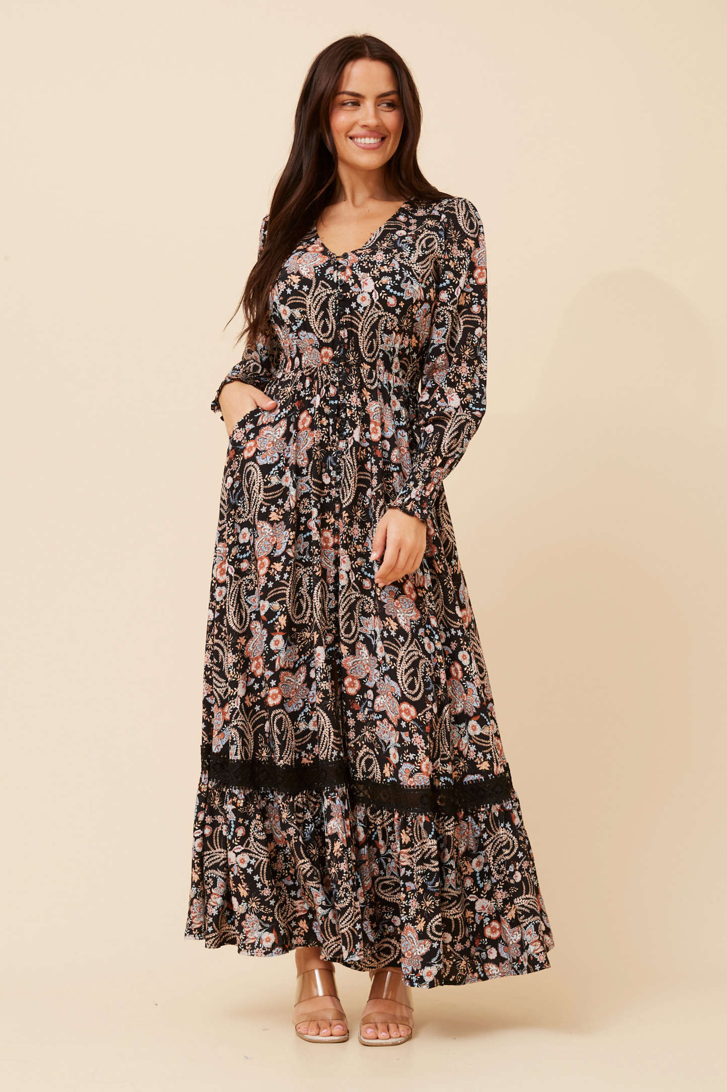 Mira Floral Print Maxi Dress D735529