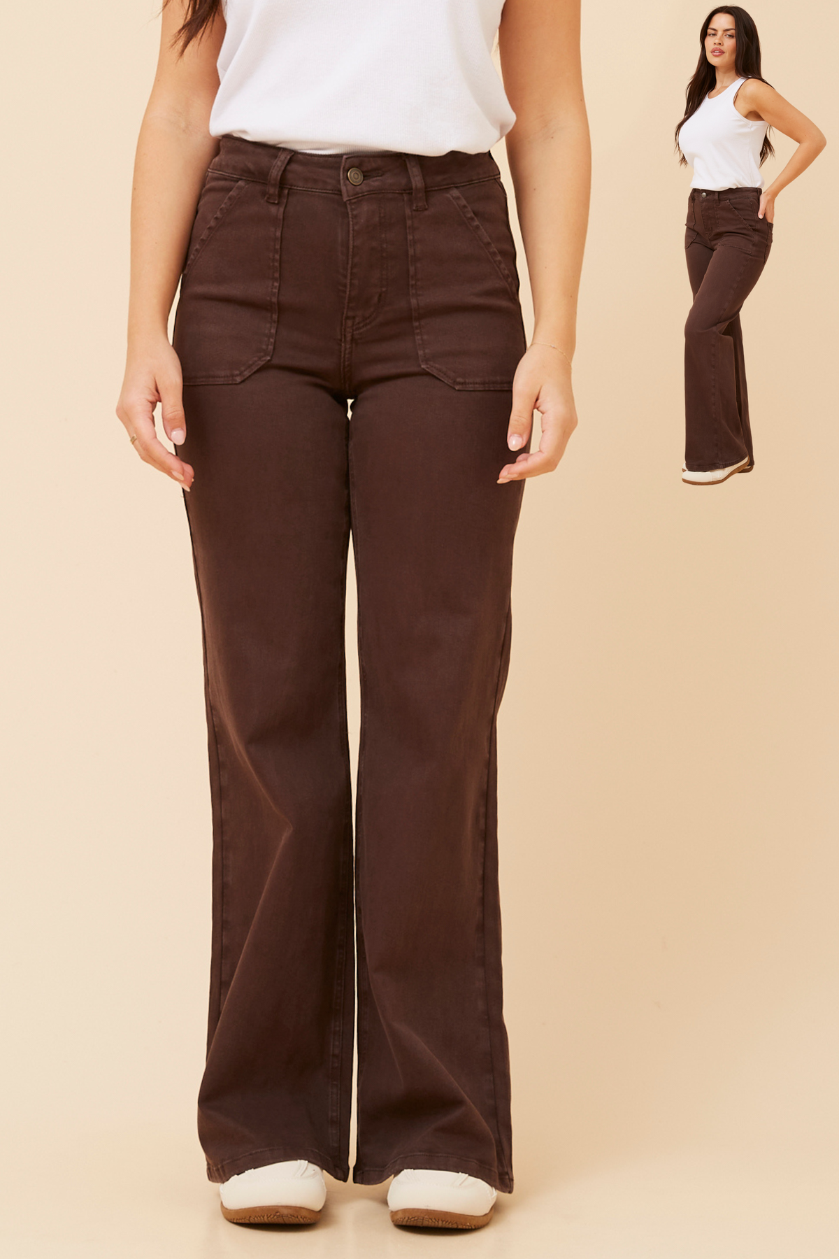 Beatrice  Bootcut Pants P733134 Chocolate