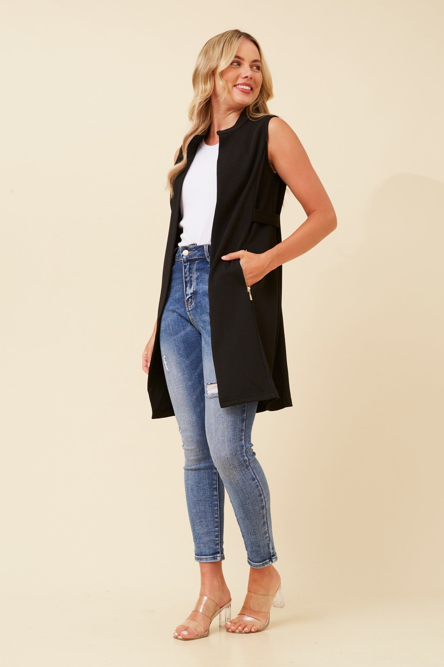 Zuri Longline Vest V731805 Black