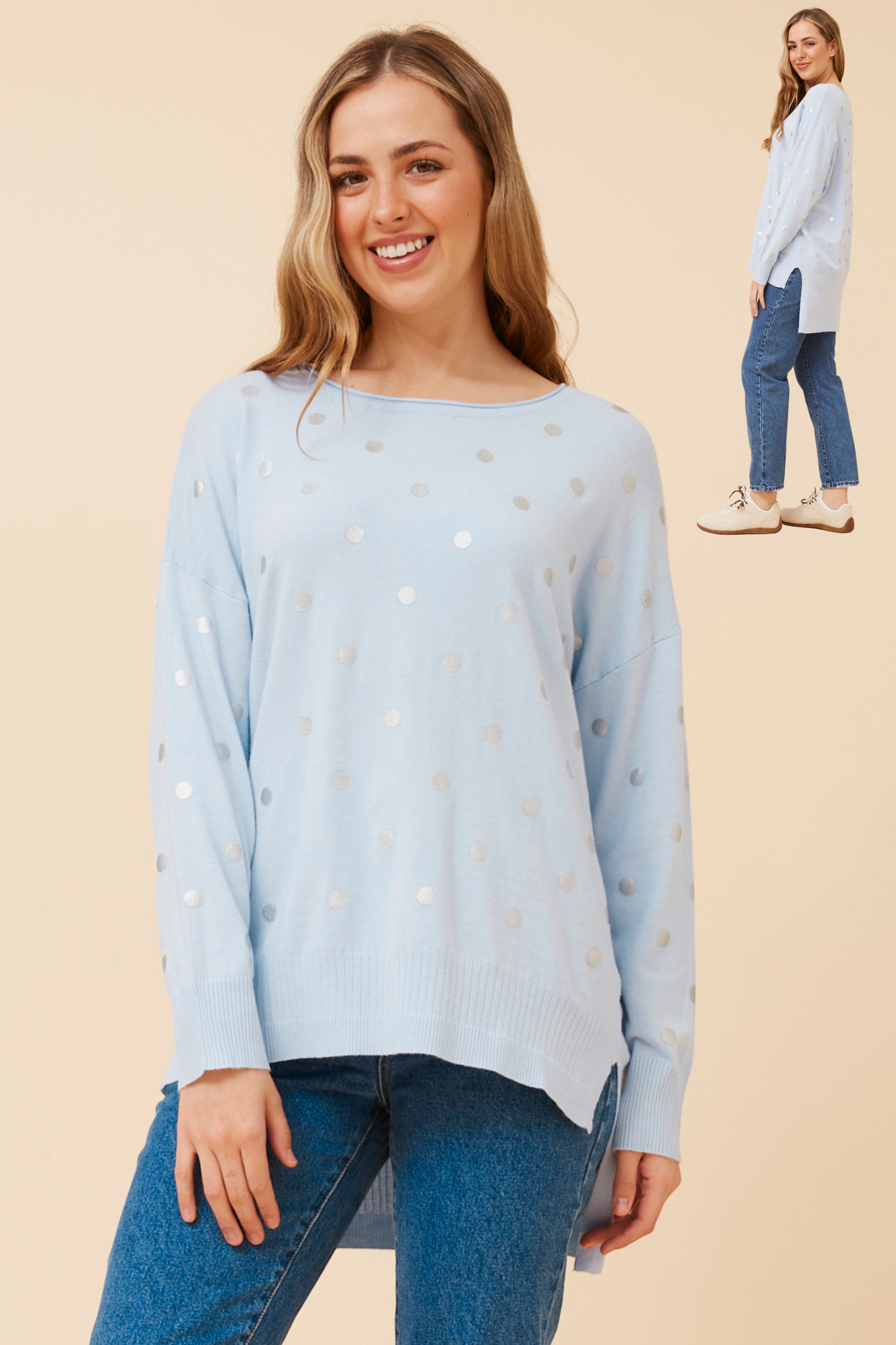 Annemarie Polka Knit KP526115 Skylight