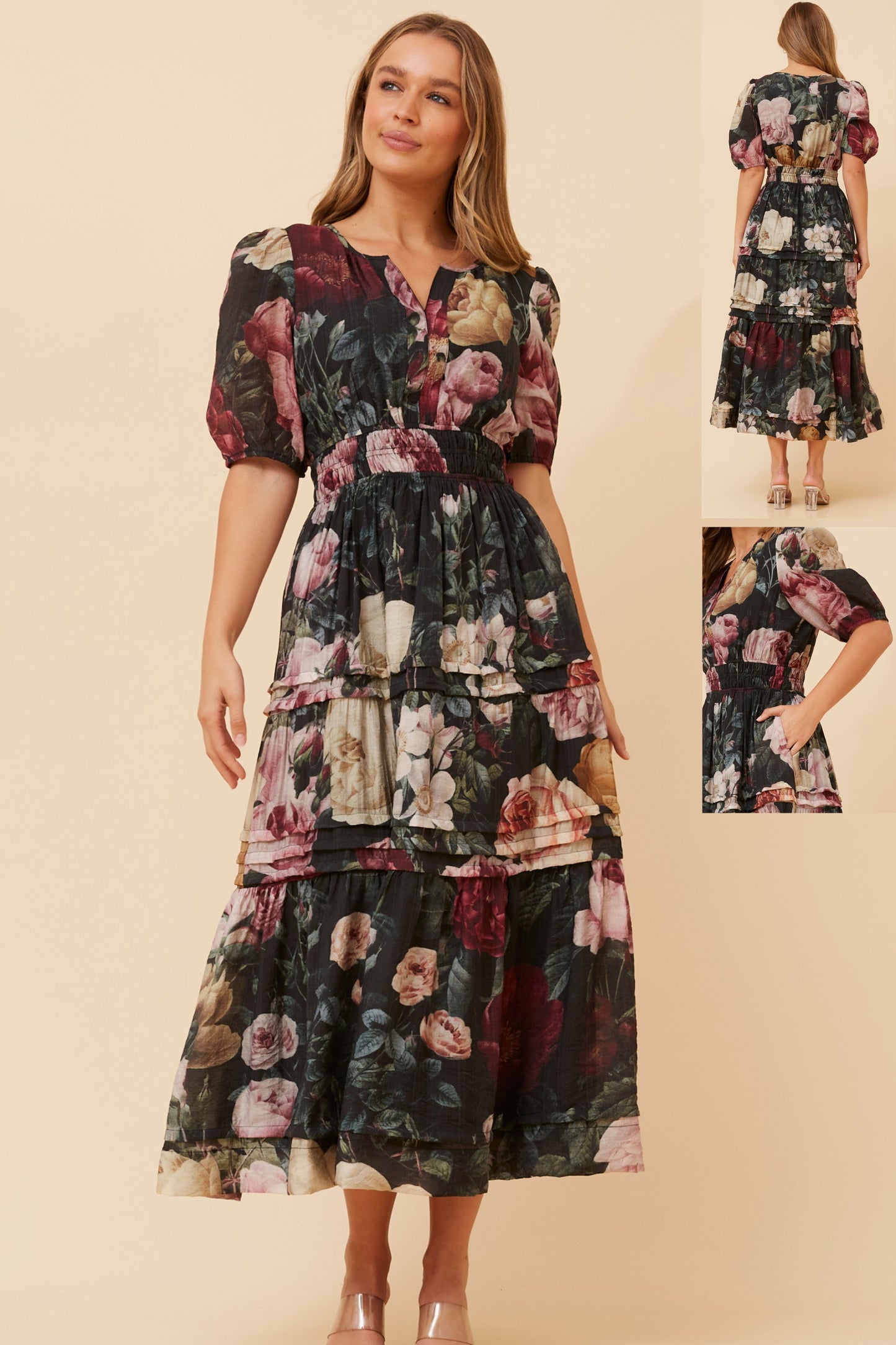 Emberly Floral Dress D524864 Multi Black