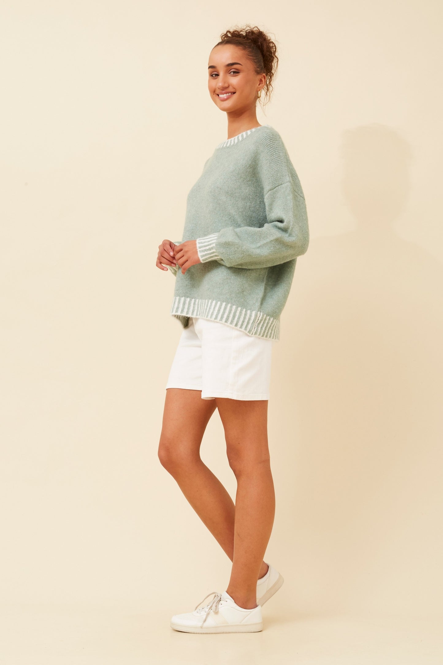 Zara Trim Details Jumper KP734293 Sage