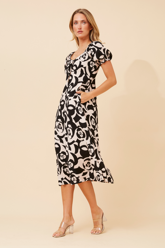 Anne Front Bow Dress D520356 Black