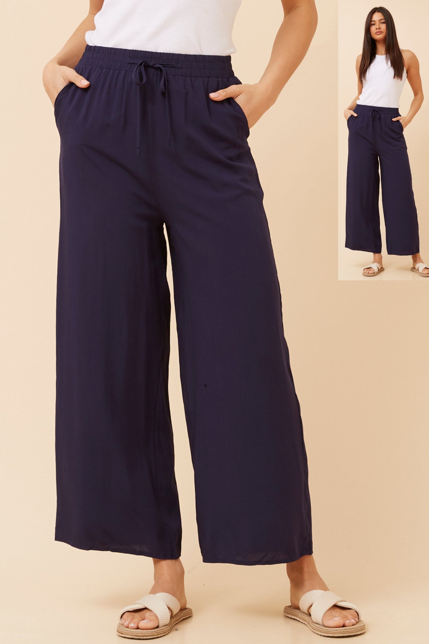 Ziggy Culotte Pants P524486 Navy