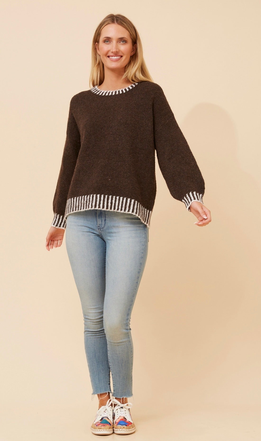 Zara Trim Details Jumper KP734293 Chocolate