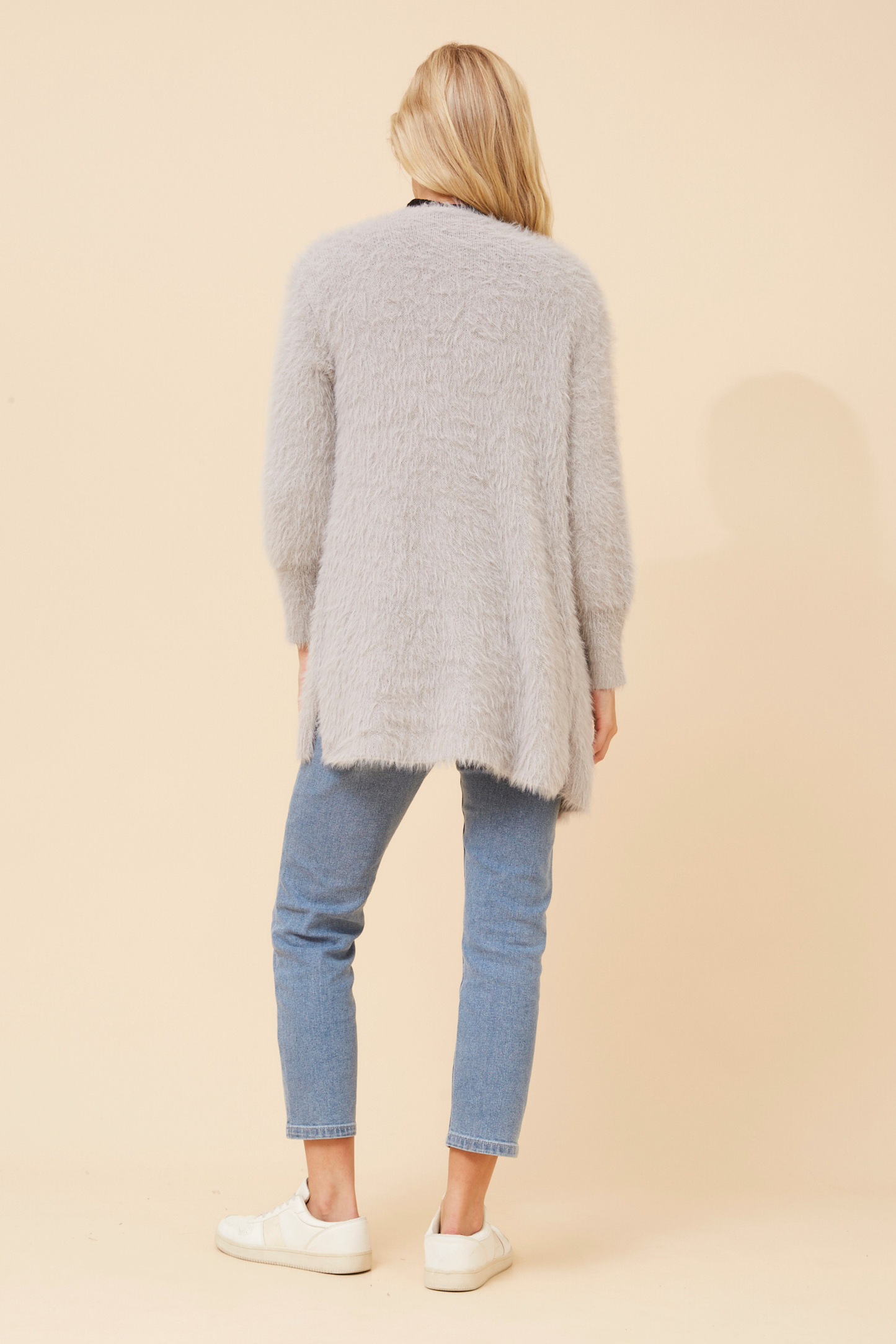 Davie Long Sleeves Eyelash Knit Cardigan KC522871 Mink