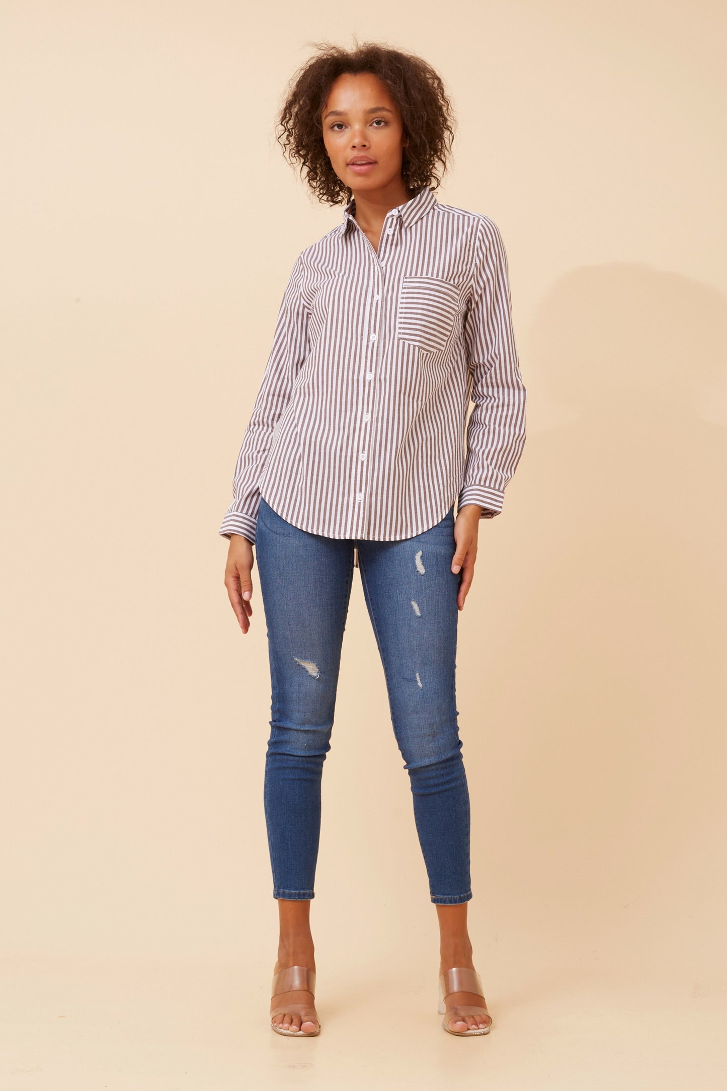 Ruby Stripe Collared Shirt T511921