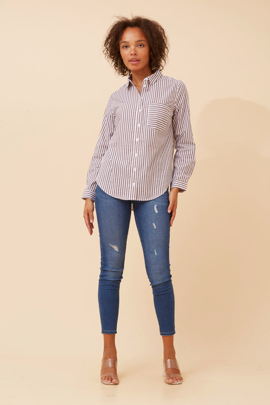 Ruby Stripe Collared Shirt T511921