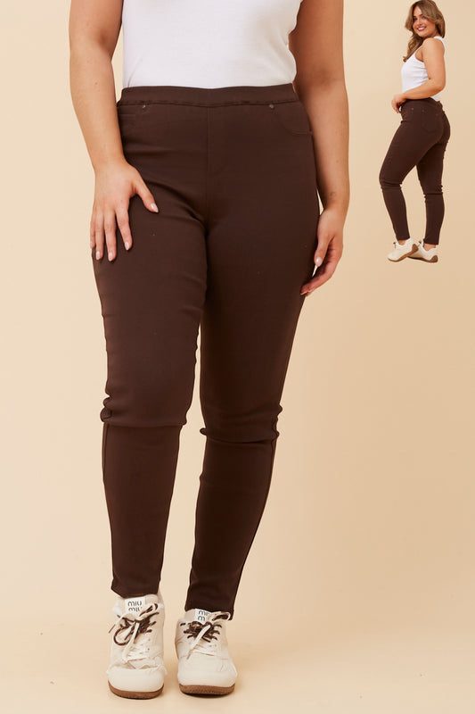 Sally Stretchable Skinny Pants Bitter Chocolate P502564