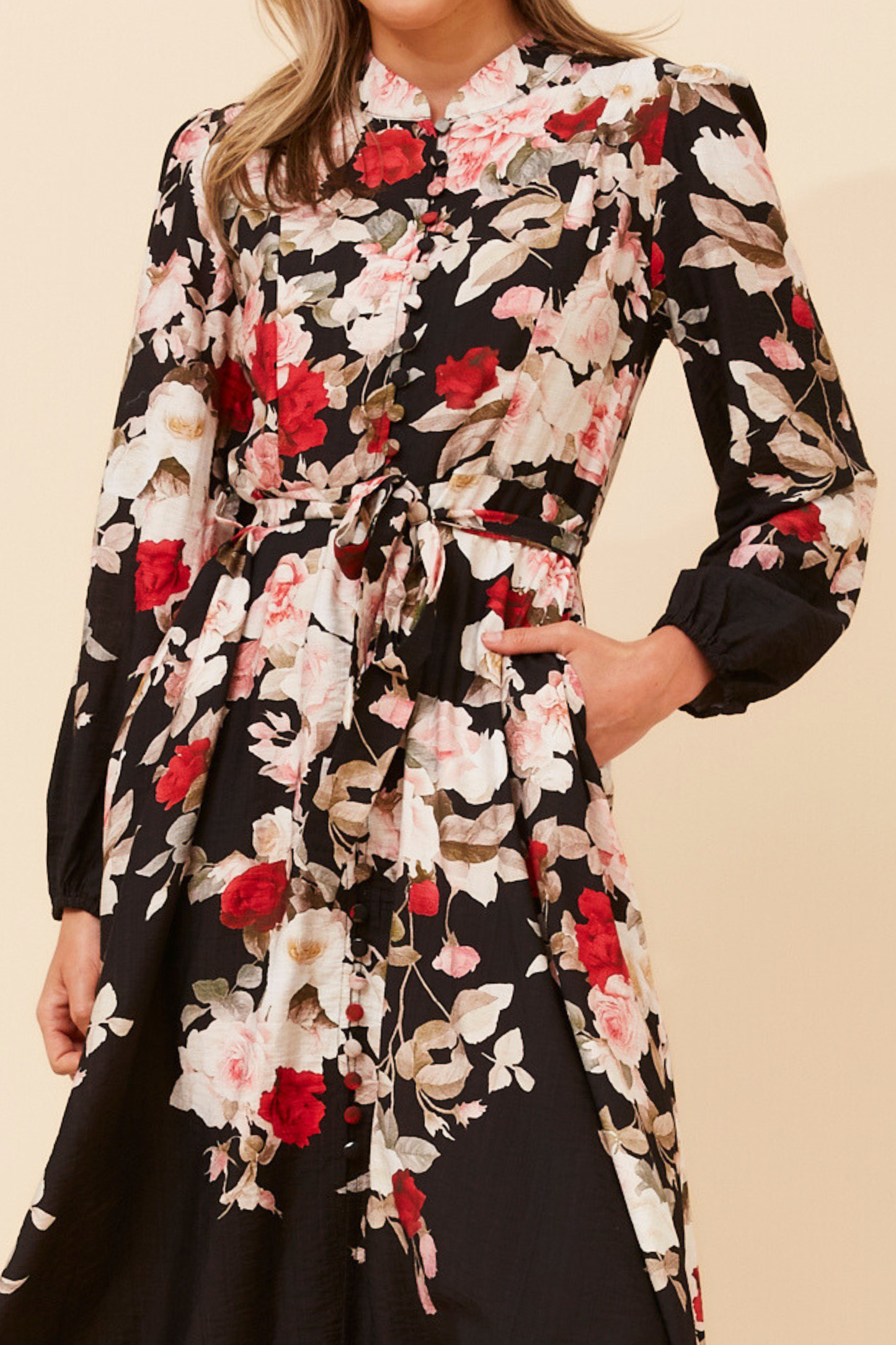 Estelle Floral Party Dress D735808 Black