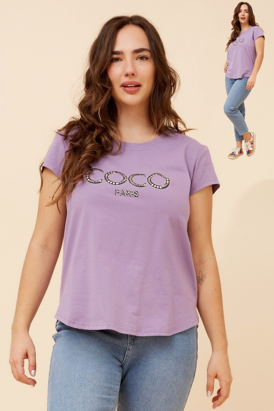 Coco Graphic T-Shirt - T515772 Lavender