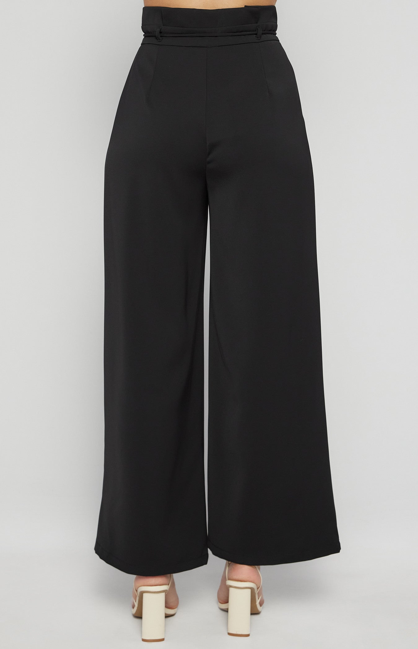 Evie High Waisted Pants with Thin Tie Belt SPA476B