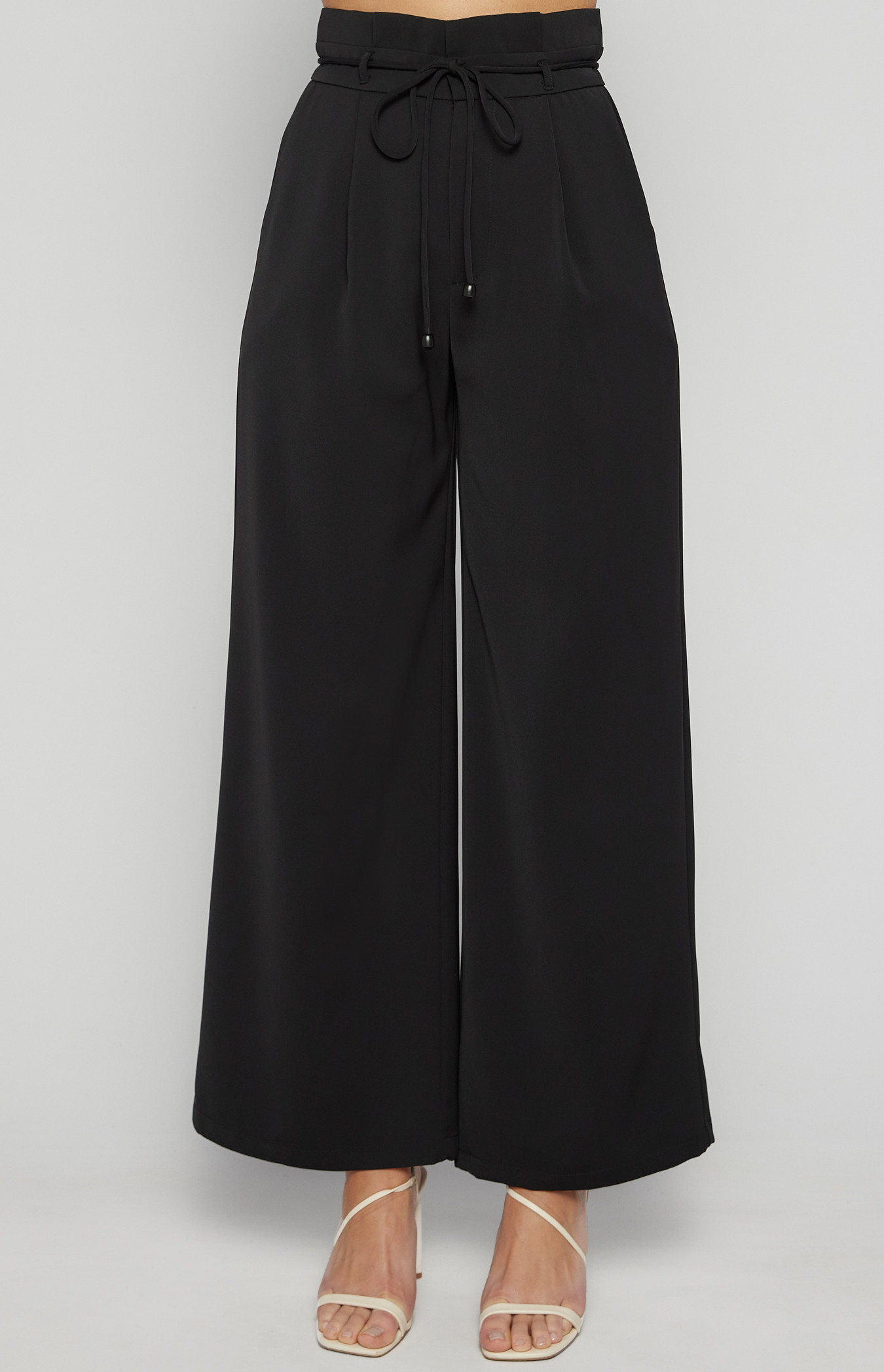 Evie High Waisted Pants with Thin Tie Belt SPA476B