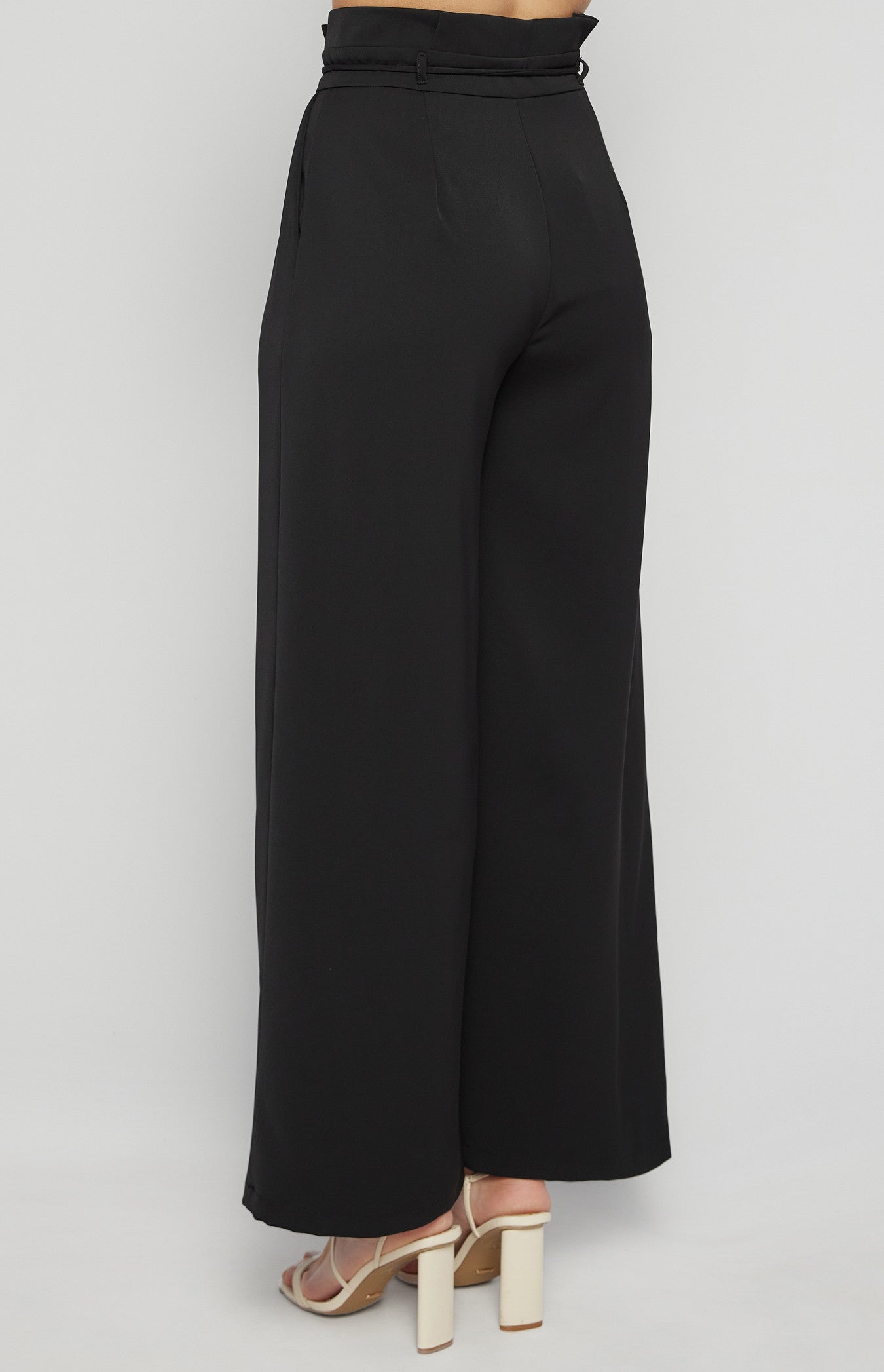 Evie High Waisted Pants with Thin Tie Belt SPA476B