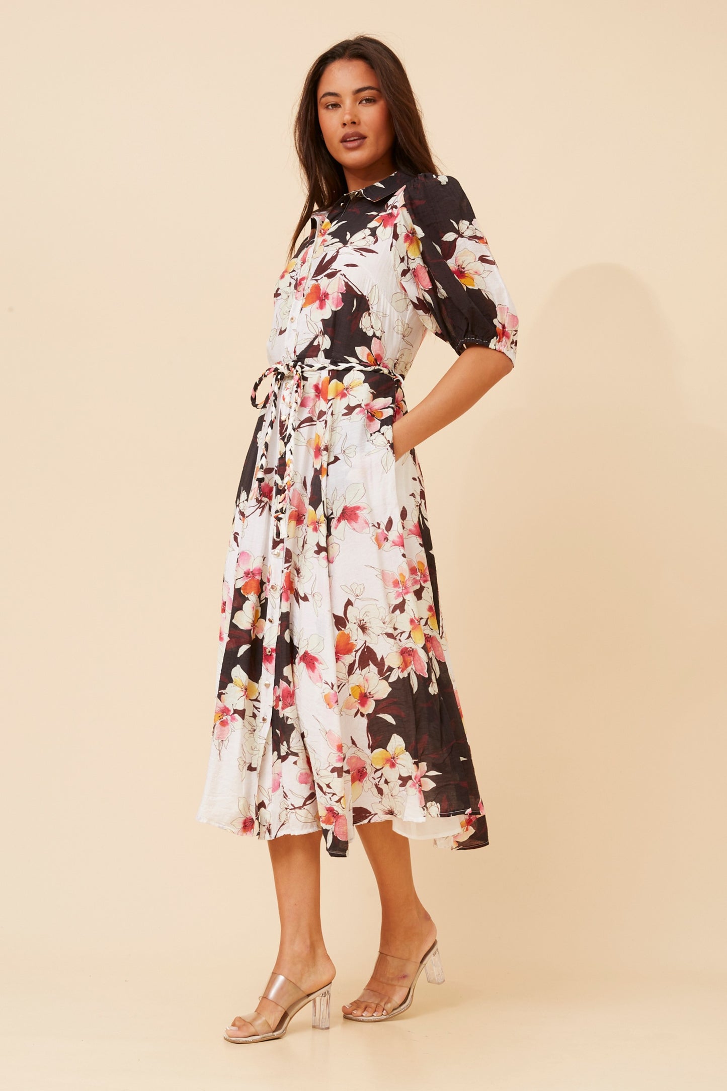 Qira Floral Shirt Dres D524416