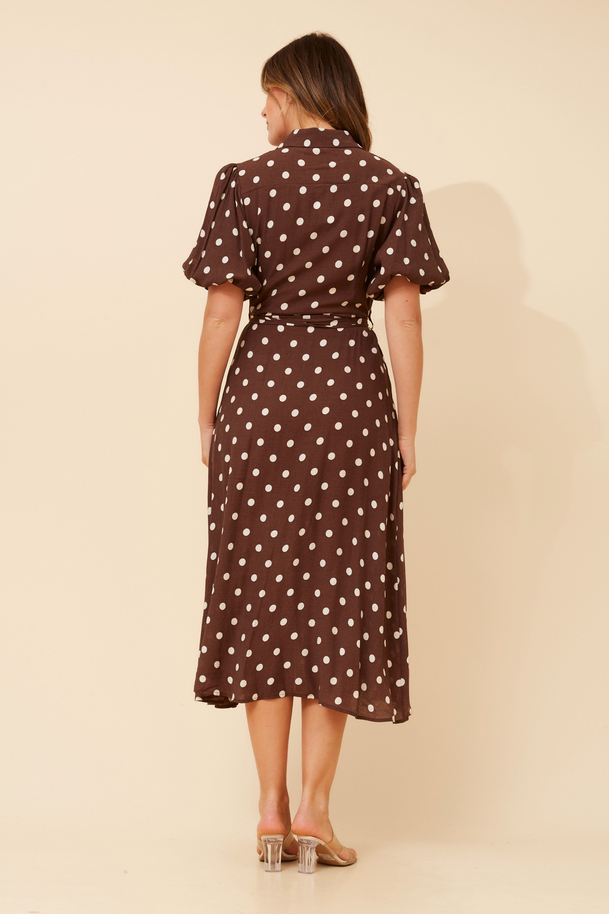 Rosse Polka Dot Dress D736436 Chocolate