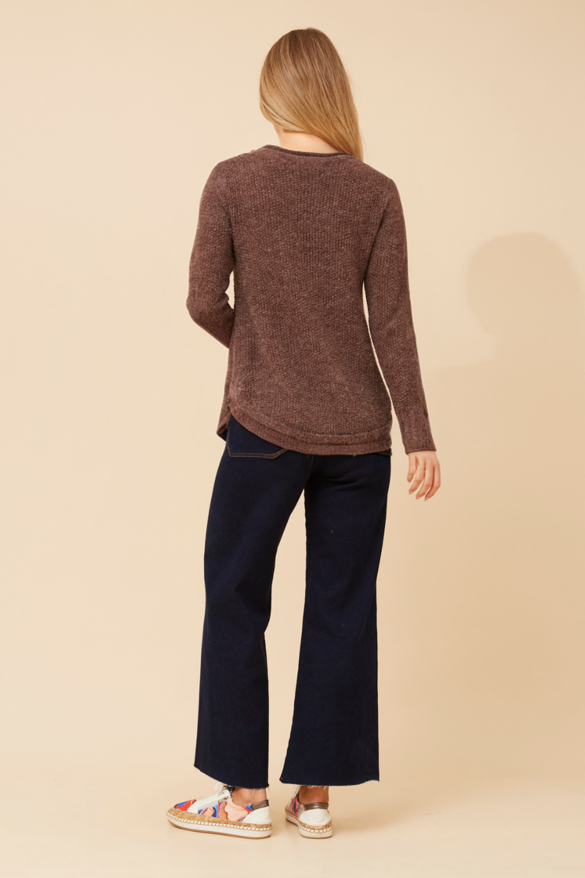 Jerry Button Detail Knit KP508431 Chocolate