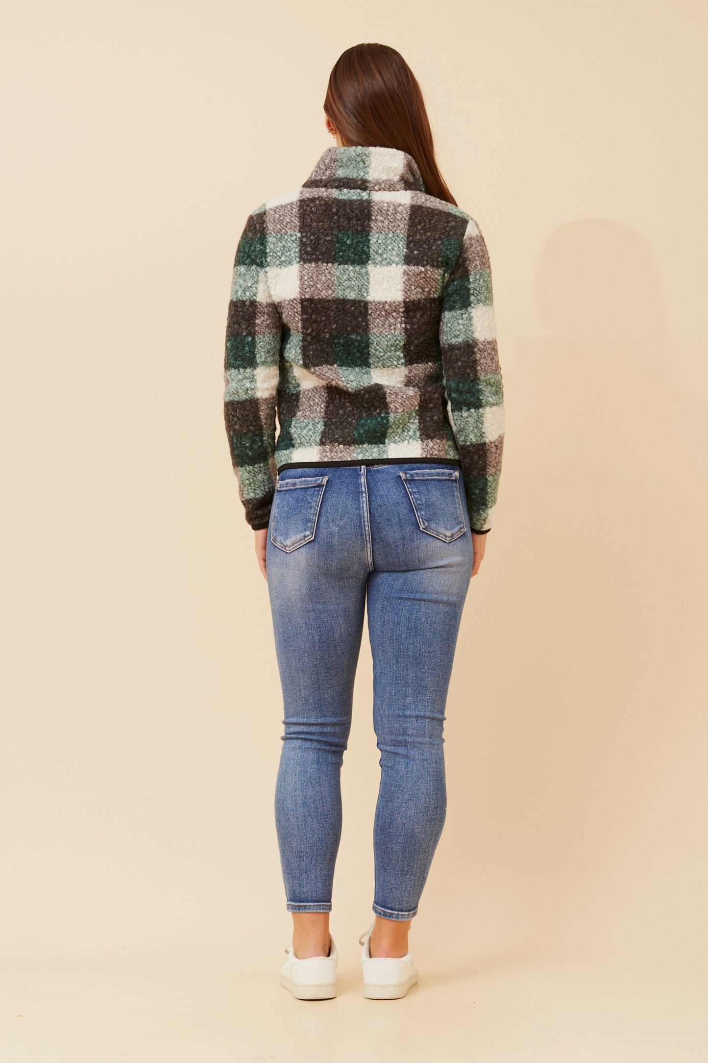 Geometric Print Teddy Jacket J519246