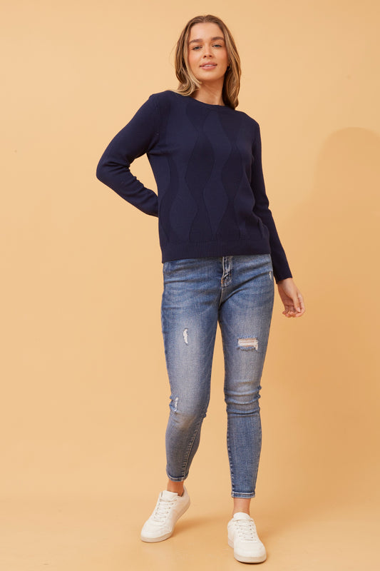 Angela Knit Jumper KP517808 - Navy