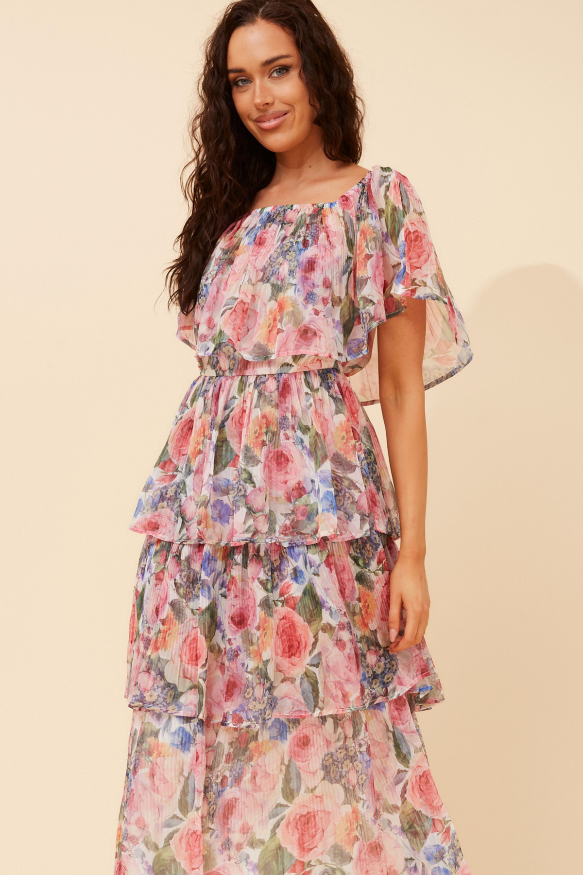Valena Floral Dress D179881 Multi White