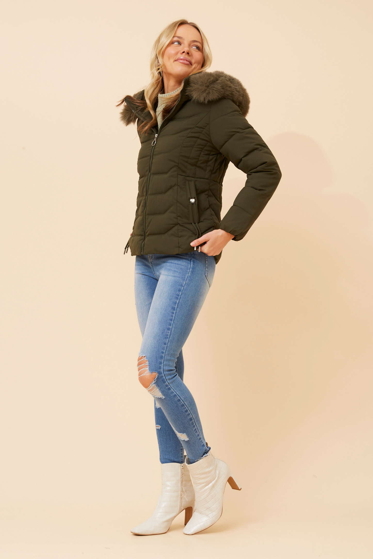 Poppy Puffer Jacket J517300 Khaki