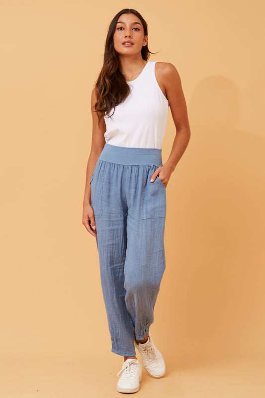 Linen Italian Pant P516694 Denim
