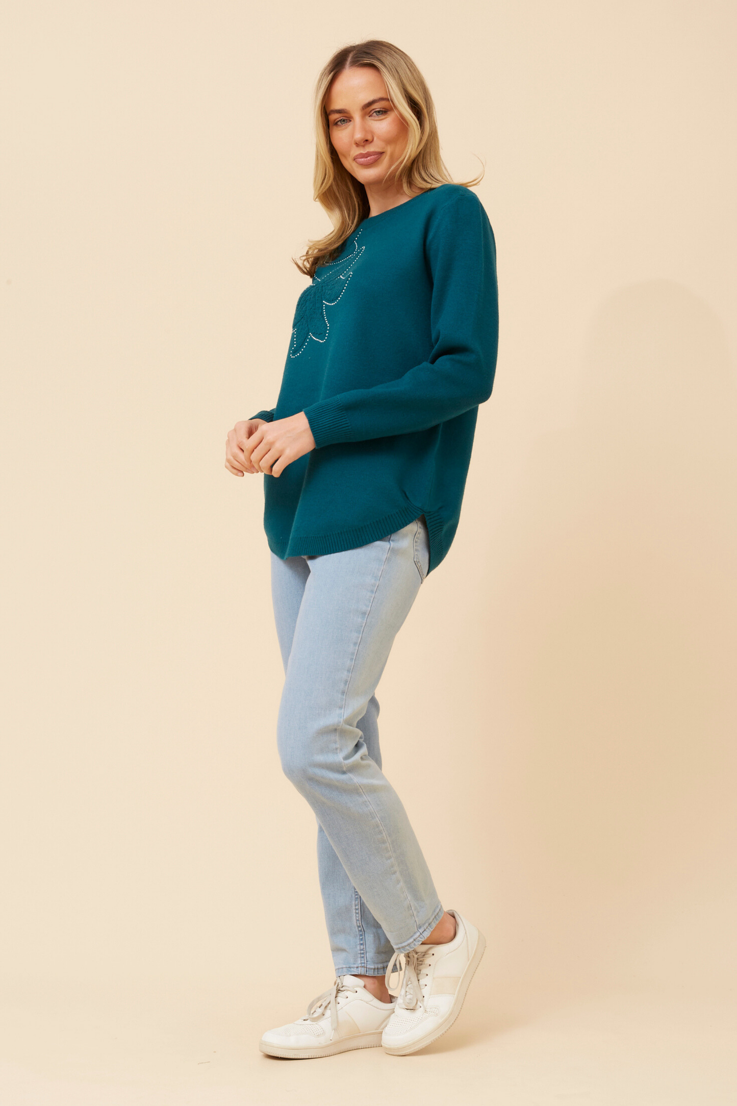 Tulli Floral Knit KP178179 Teal