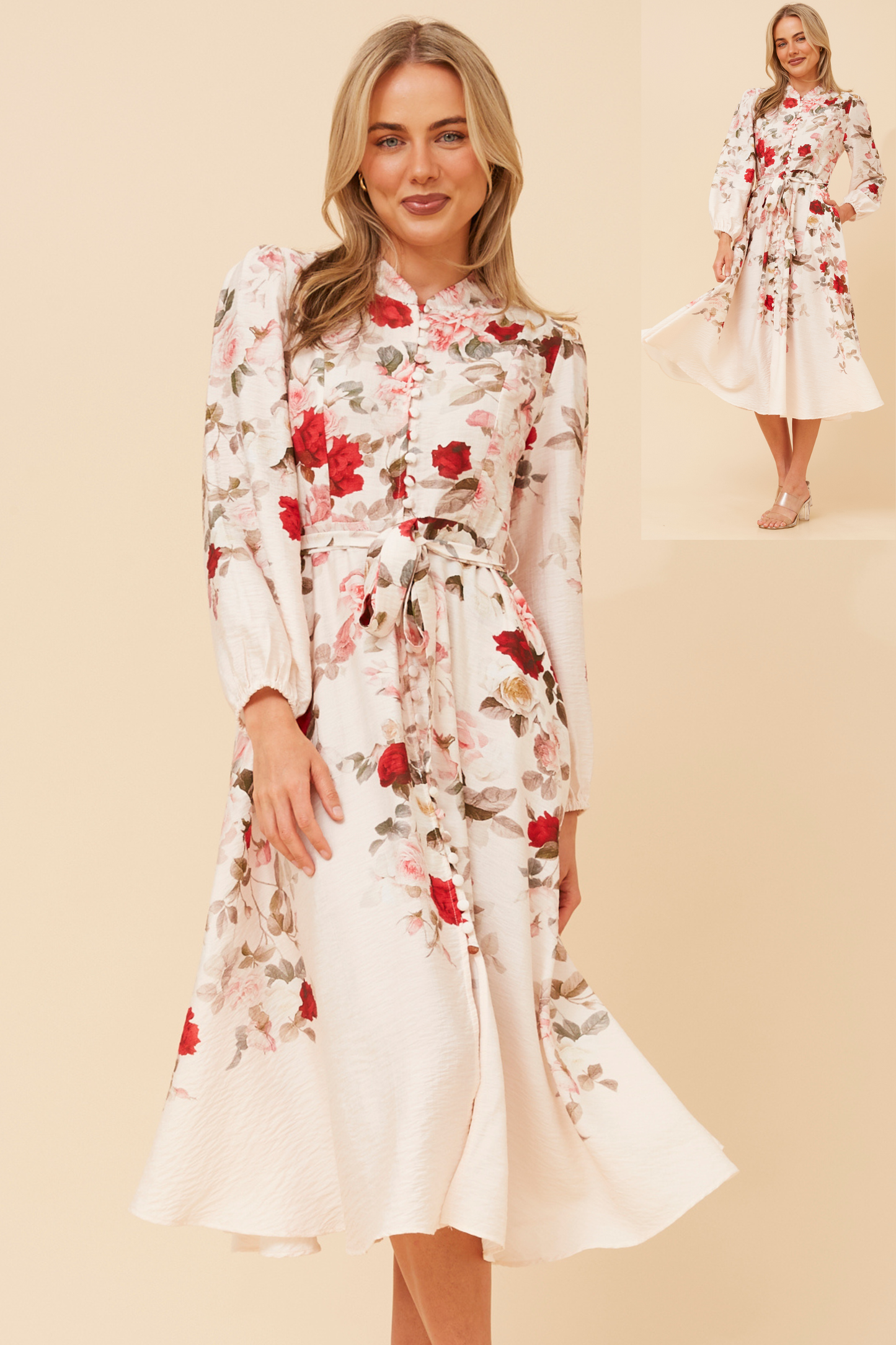 Estelle Floral Party Dress D735808 White