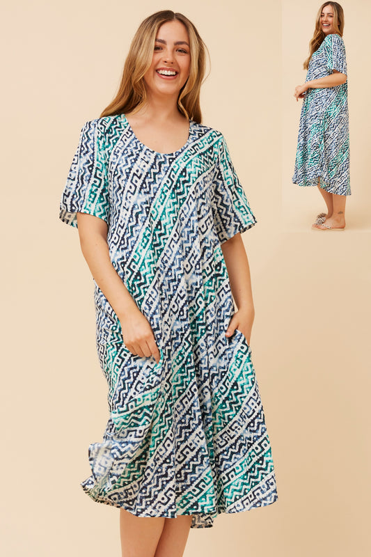 Lana Abstract Print Dress D524918