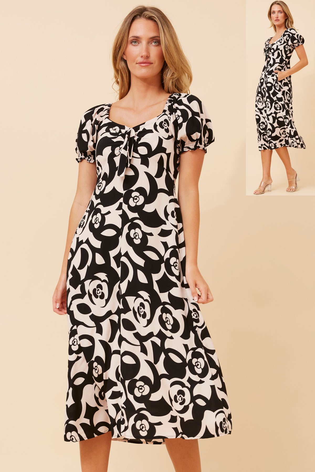 Anne Front Bow Dress D520356 Black