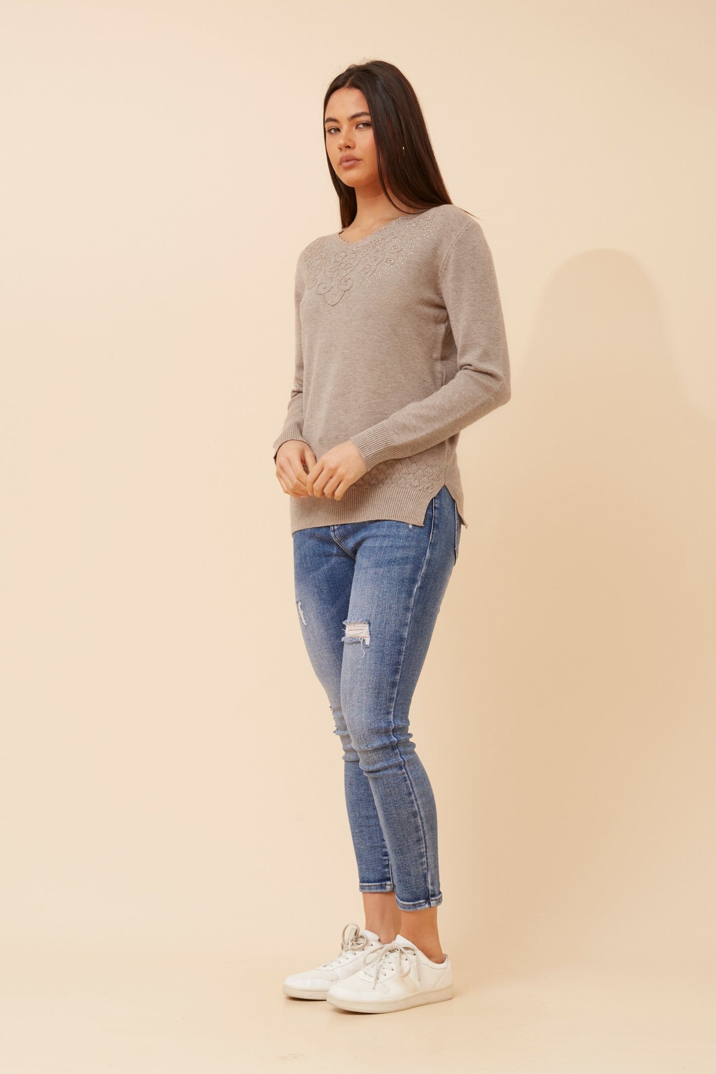 Tiya Knit KP524710 Taupe