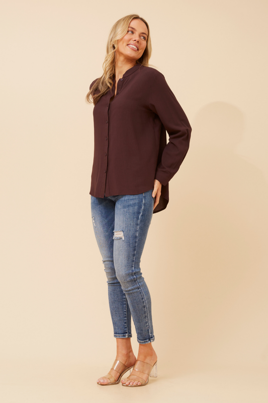 Eboni Shirt Blouse T526426 Chocolate