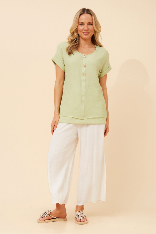 Soraya Double Layer Top T526244 Avocado