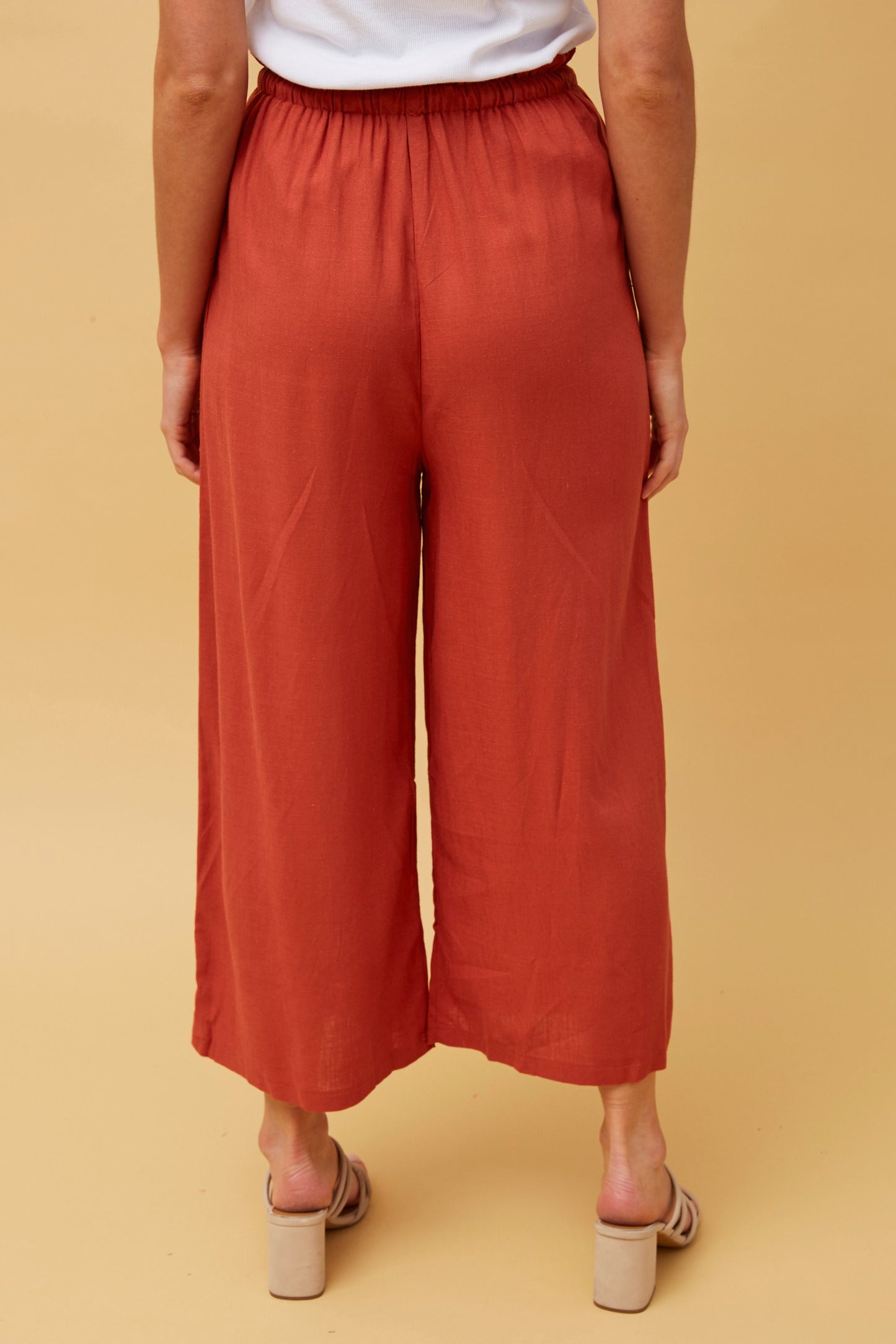 Alexa Linen Pants - Rust P509224