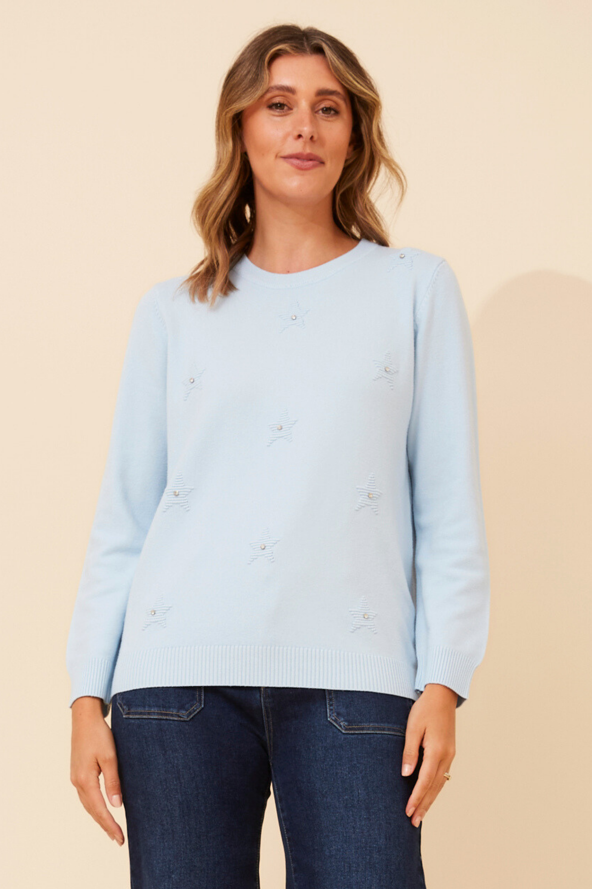 Berita Pearl Detail Knit KP525906 Skylight