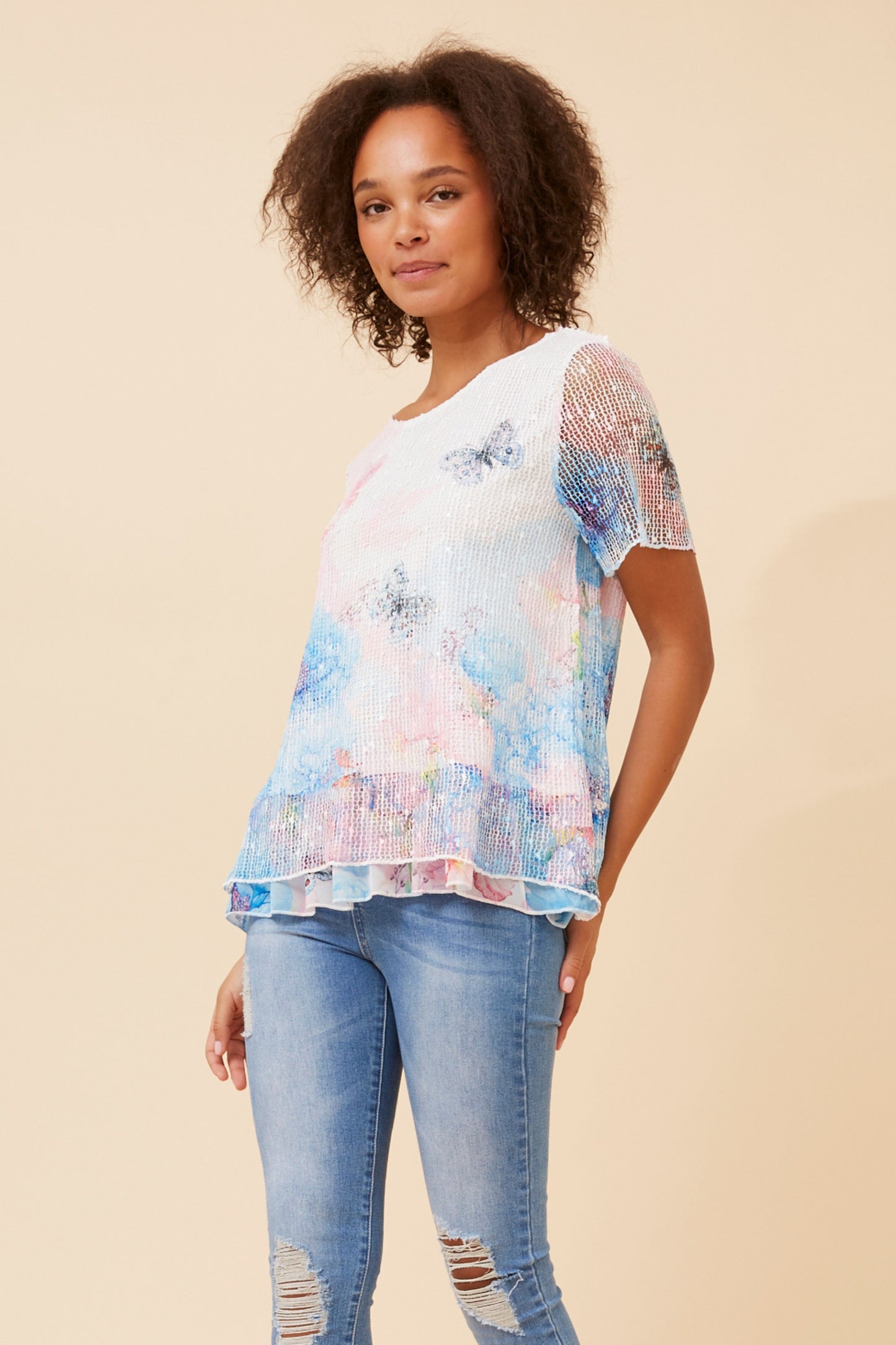 Niki Butterfly Printed Top - T734602