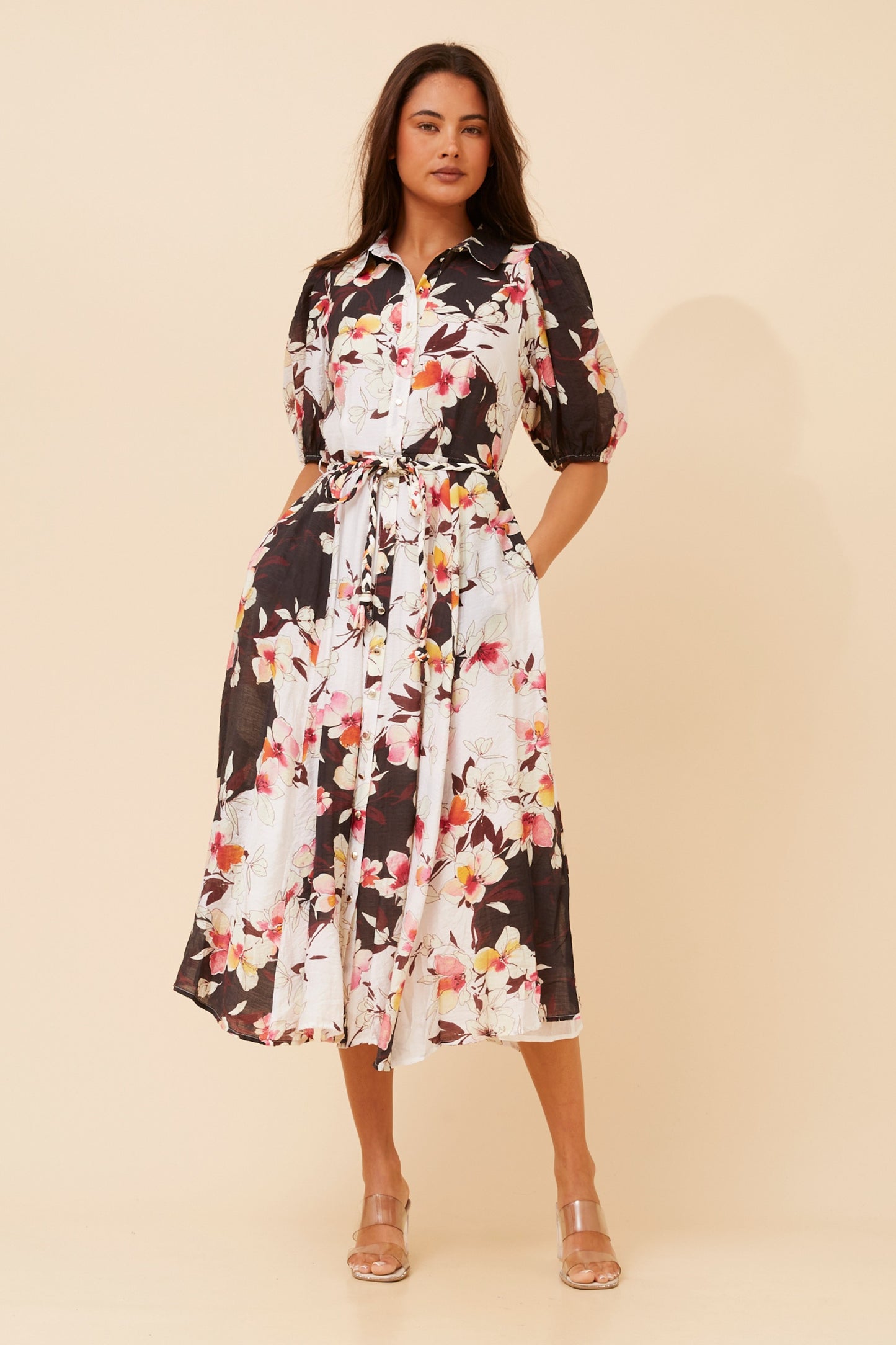 Qira Floral Shirt Dres D524416