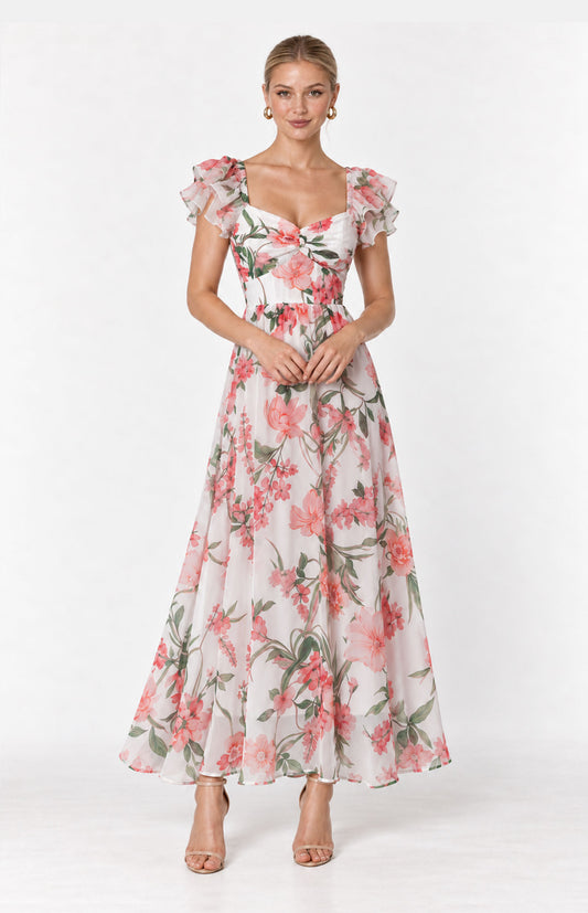 Emma Floral Print Midi Dress SDR1808 - 2A