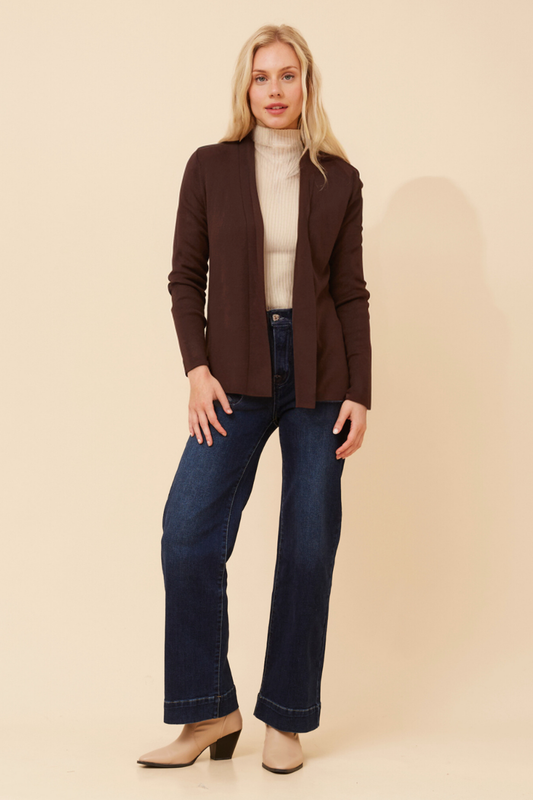 Shawl Collar Cardigan KC521966 Chocolate