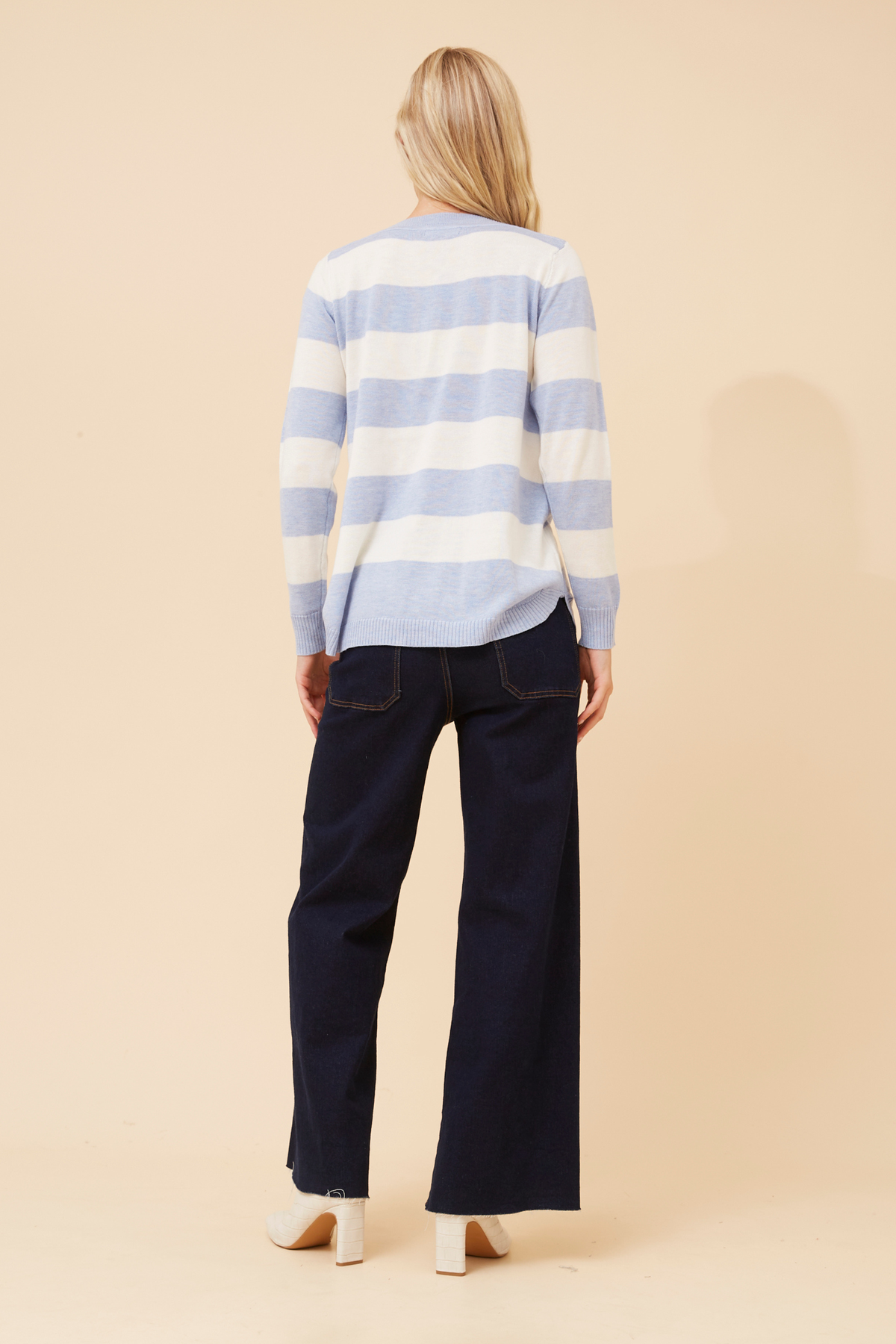 Georgi Stripe Knit KP518385 Skylight