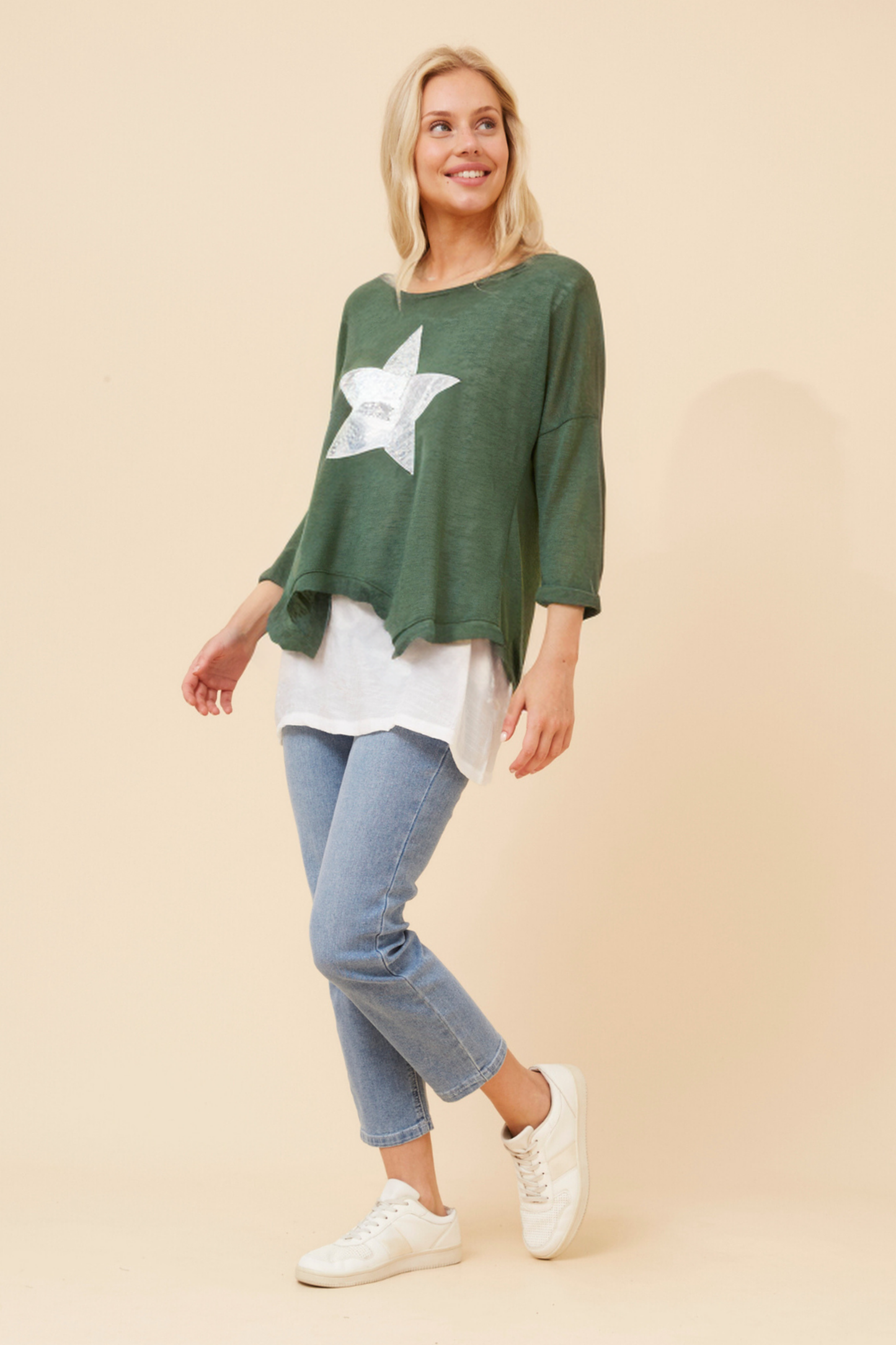 Axel Star Print Blouse T508236 Emerald
