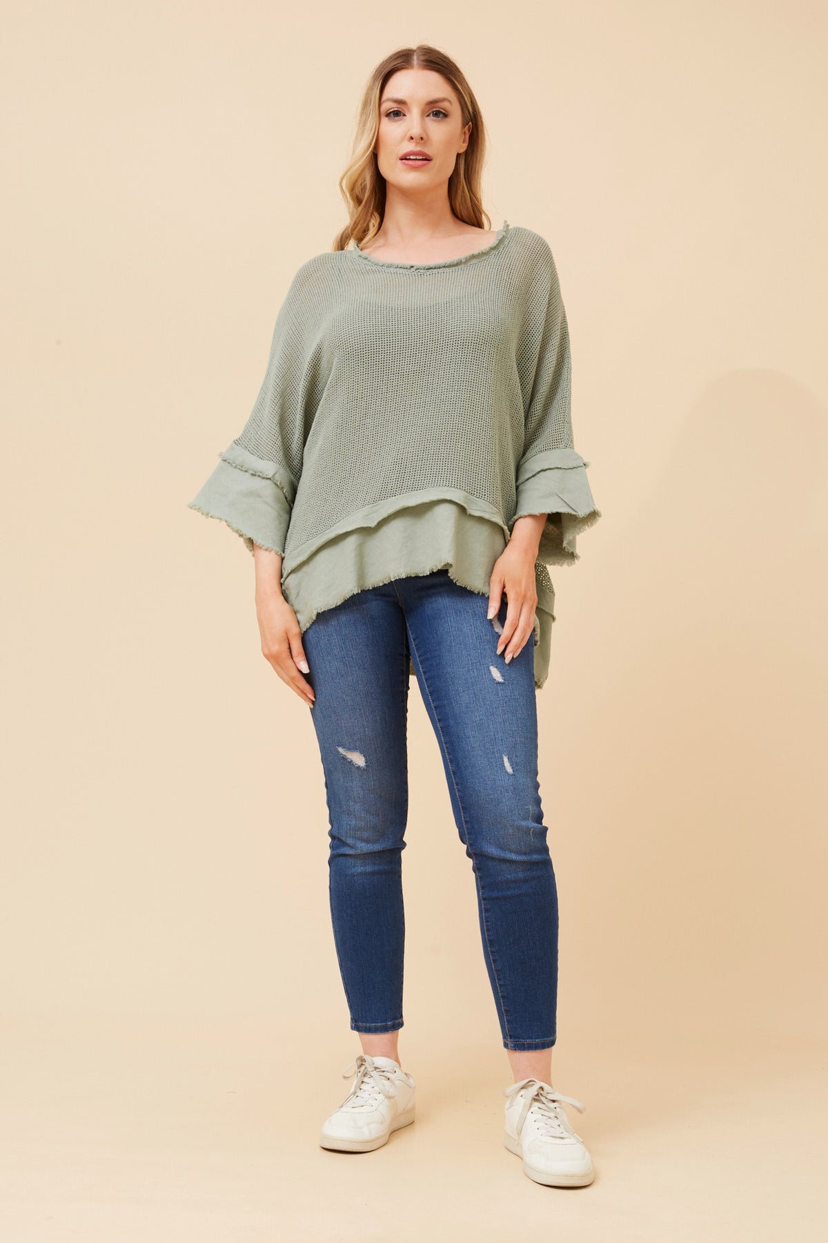 Miya Mesh Italian Top T522434 Sage
