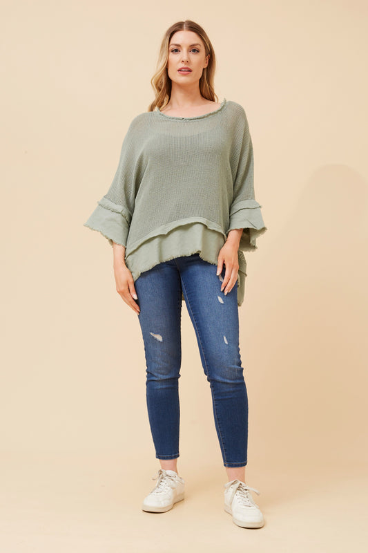 Miya Mesh Italian Top T522434 Sage