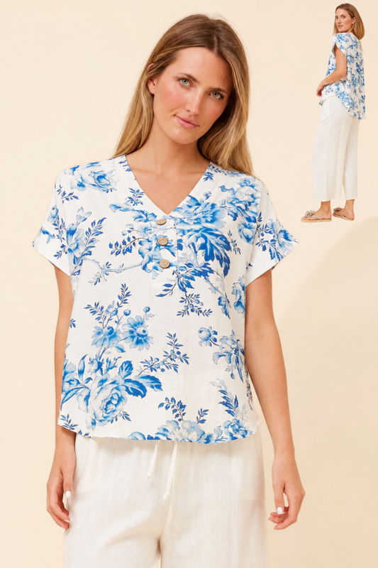 Janet Blouse T737469 Multi Blue
