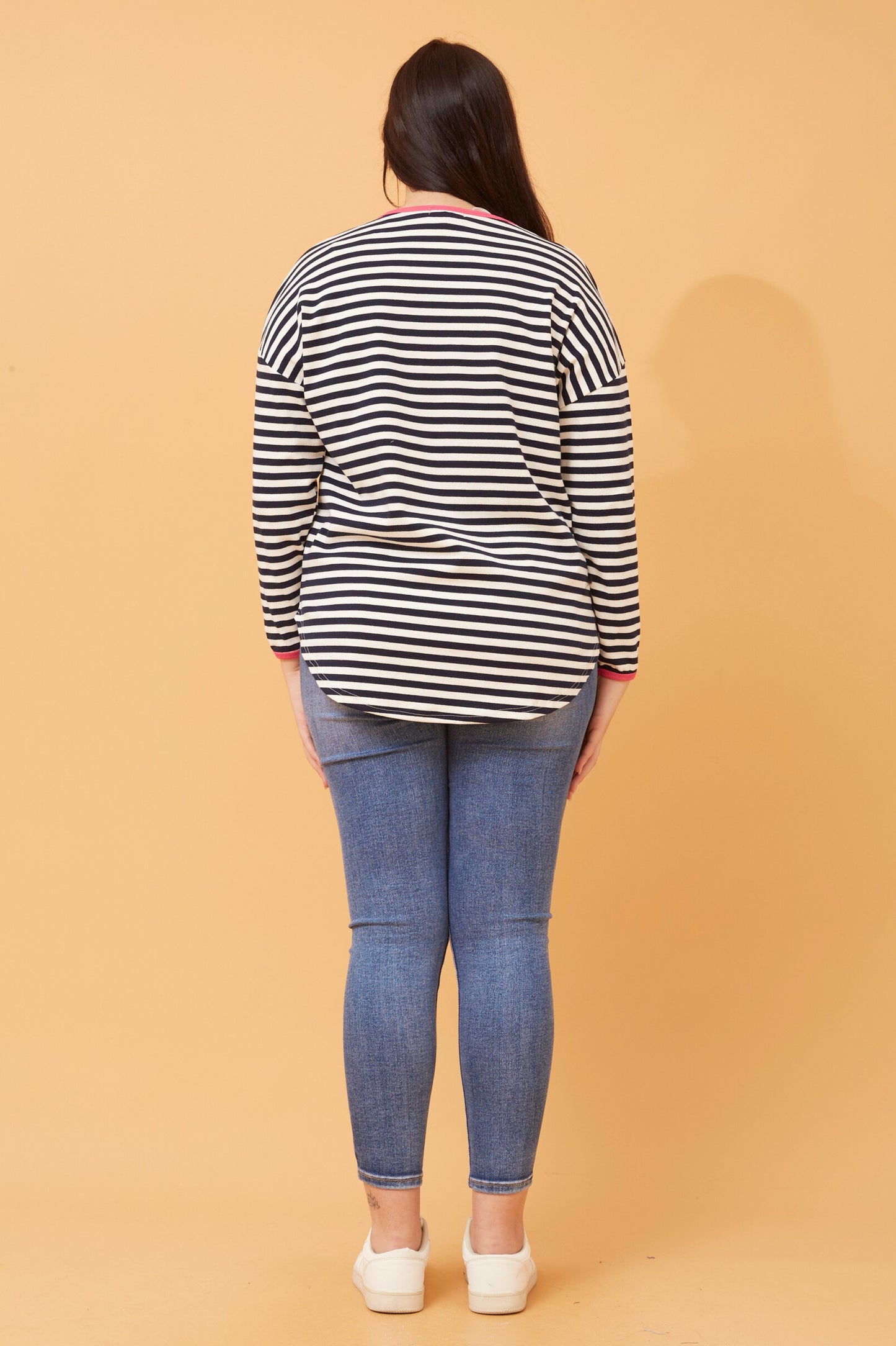 Amia Striped Top T519634 Navy